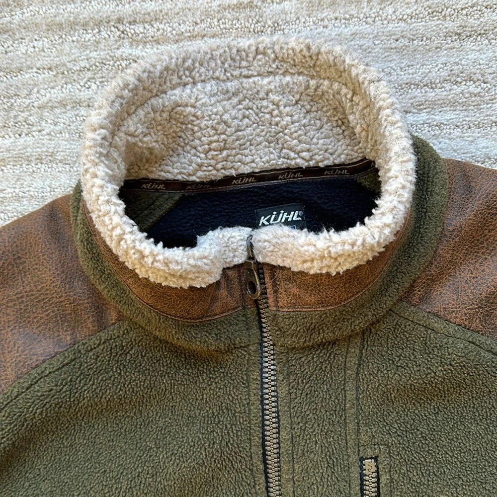 Kuhl Men’s ALPENWURX™ Fleece Full Zip Jacket Green Brown Size XL
